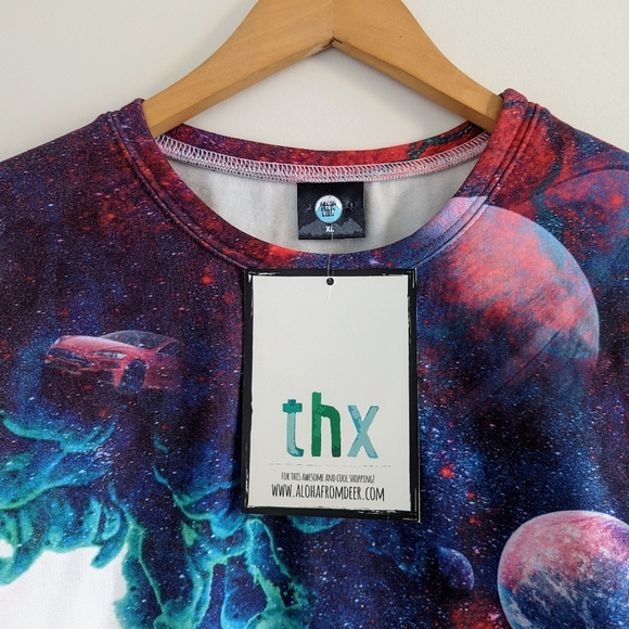 Aloha From Deer 'Just One Hit' Elon Musk White Crew Neck Sweatshirt Size XL - Picture 5 of 9